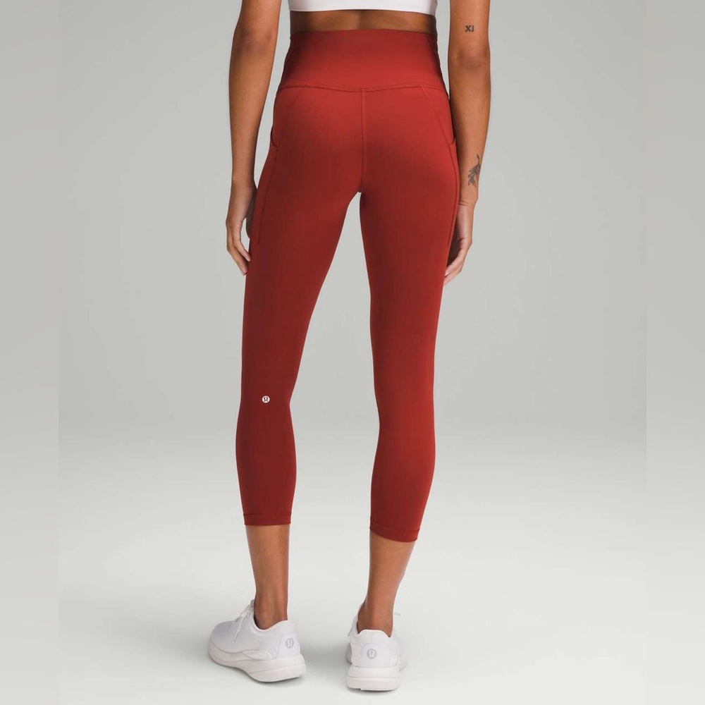 Lululemon Wunder Train High-Rise Tight 25” Terra Orange Size 14 Pockets - Picture 2 of 16